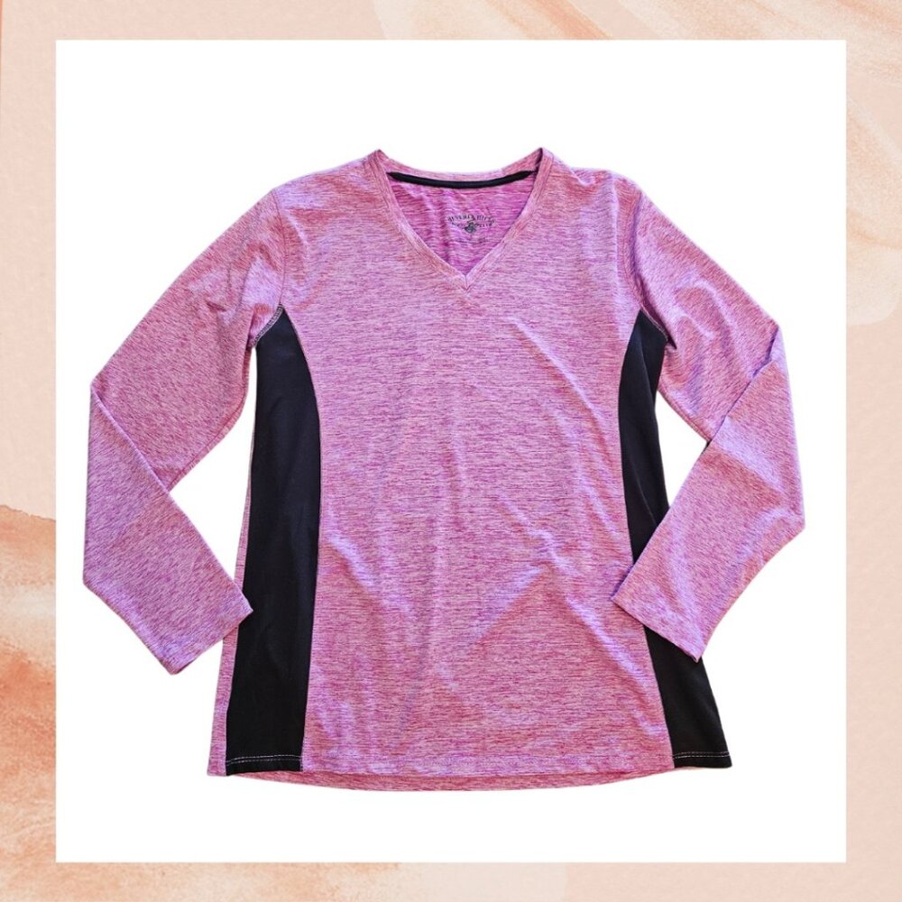 Pink Spacedye Long Sleeve Athletic Shirt